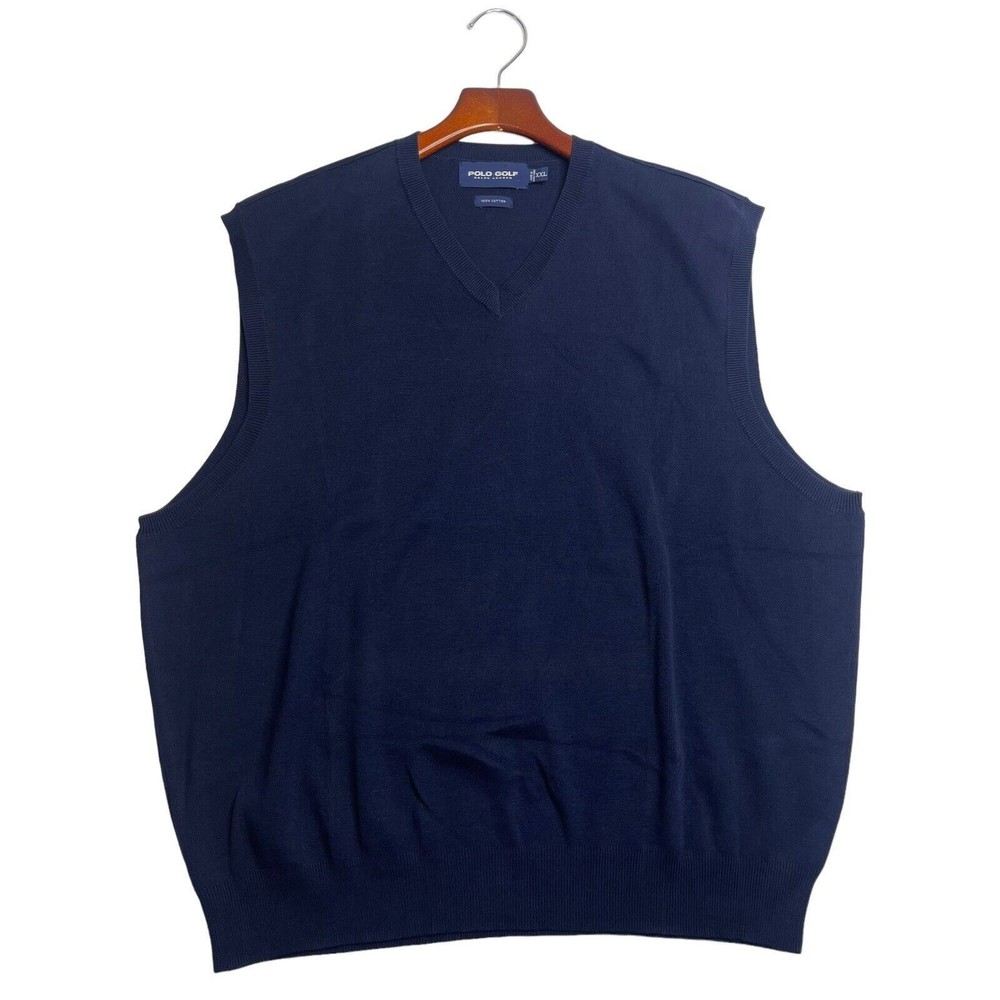 Ralph Lauren‎ Men’s Cotton Navy Blue Golf  Vest Size XXL - Picture 3 of 6